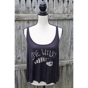 Live Wildly Cropped Flowy Tank Top
